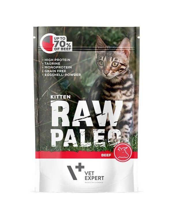 Vet Expert Raw Paleo Kitten 100g Saszetka Karma Mokra z Wołowiną Dla Kociąt