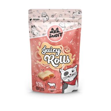 Mr. Bandit Juicy Rolls z wołowiną SMACZKI DLA KOTA 40g
