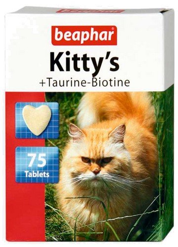 Beaphar Kitty&#8217;s Taurine + Biotine tabletki witaminowe 75szt