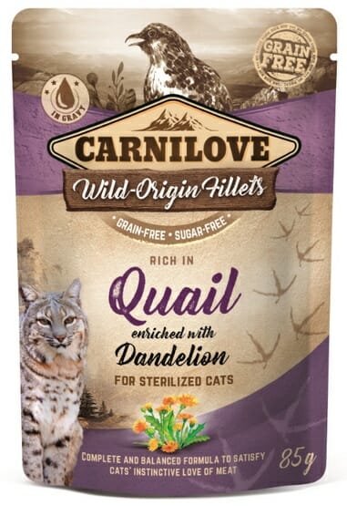Carnilove Cat Quail &amp; Dandelion Sterilised &#8211; przepiórka i mniszek saszetka 85g