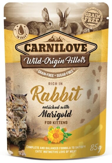 Carnilove Cat Rabbit &amp; Marigold Kitten &#8211; królik i nagietek saszetka 85g