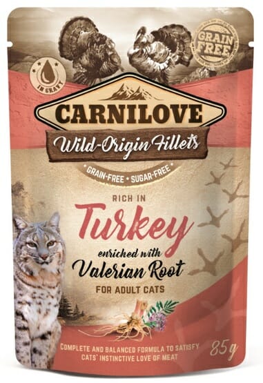 Carnilove Cat Turkey &amp; Valerian Root &#8211; indyk i waleriana saszetka 85g