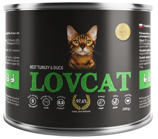 Lovcat Best Turkey &amp; Duck puszka 200g