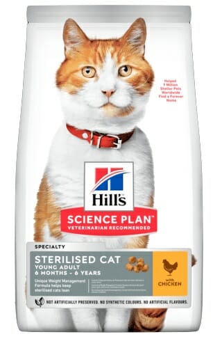 Hill&#8217;s Science Plan Feline Young Adult Sterilised Cat Kurczak 1,5kg