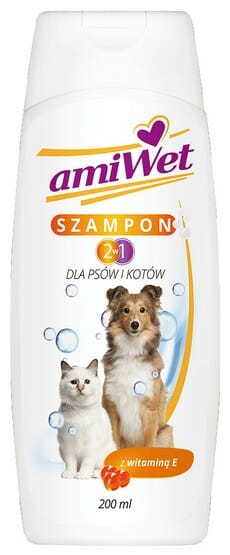 Amiwet Szampon 2w1 dla psów i kotów z witaminą E 200ml