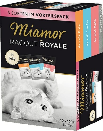 Miamor Ragout Royale Mix Galaretka &#8211; indyk, łosoś, cielęcina saszetki 12x100g