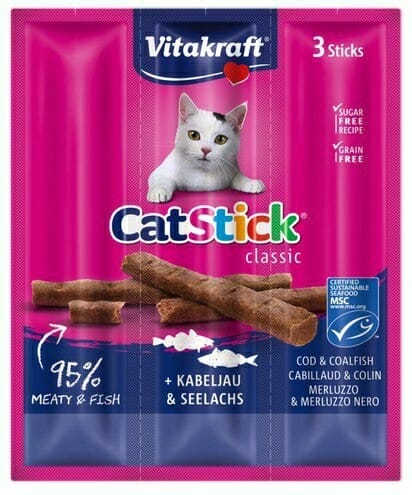 Vitakraft CatStick Classic Dorsz&amp;czarniak 3x6g