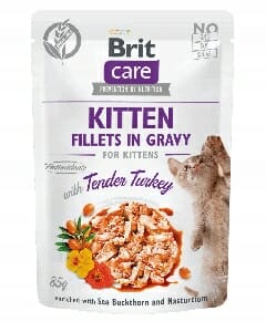 Brit Care Cat Fillets In Gravy Kitten Tender Turkey saszetka 85g