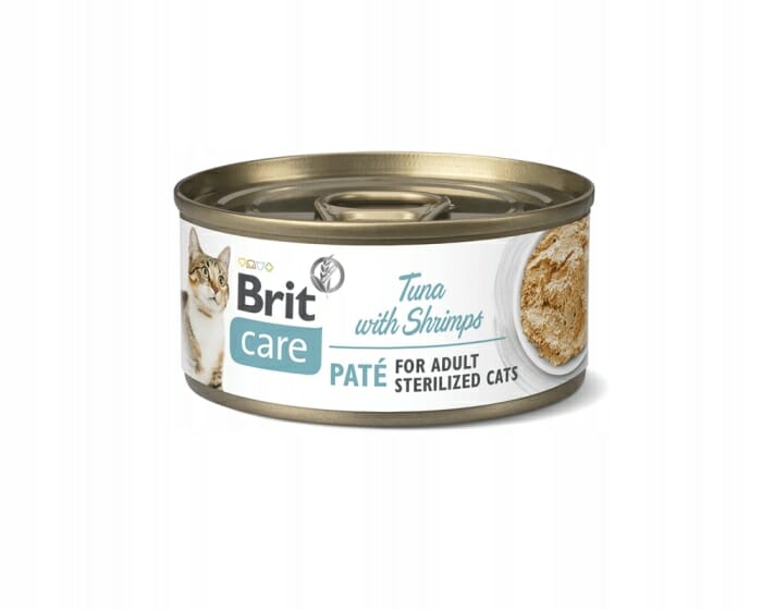 Brit Care Cat Sterilized Tuna Pate &amp; Shrimps puszka 70g