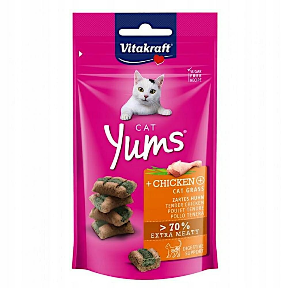 Vitakraft Cat Yums kurczak i kocia trawa 40g