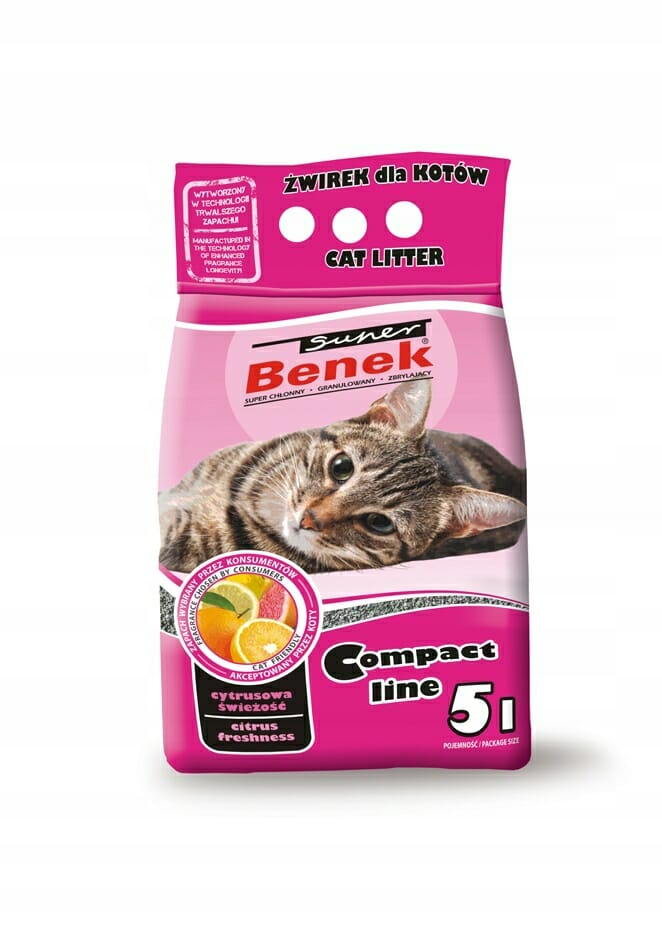 Żwirek Super Benek Compact Cytrusowa Świeżość 5l