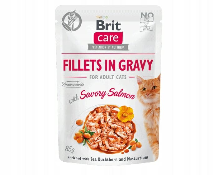 Brit Care Cat Fillets In Gravy Savory Salmon saszetka 85g