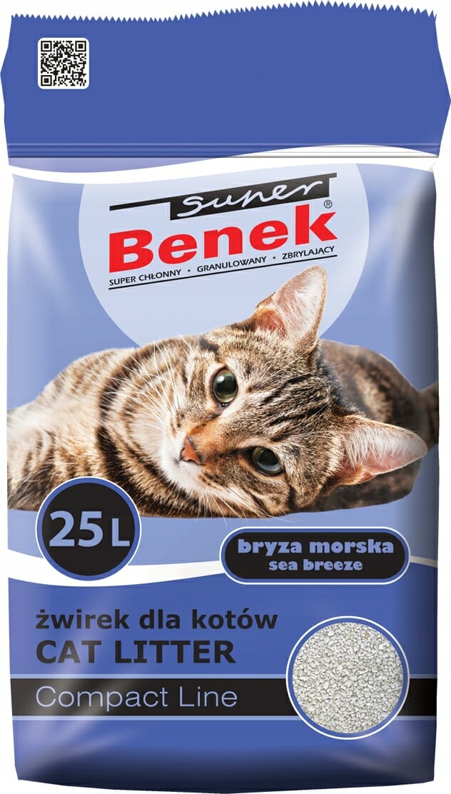 Żwirek Benek Super bentonitowy Morska Bryza 25l