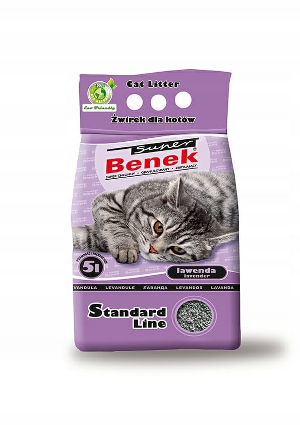 Żwirek Benek Super bentonitowy lawendowy 5l