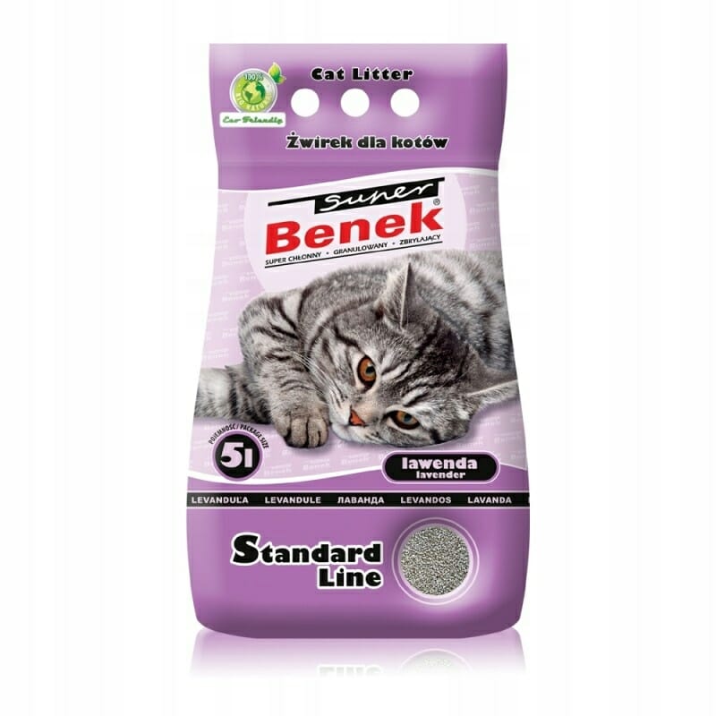 Żwirek Benek Super bentonitowy lawendowy 5l