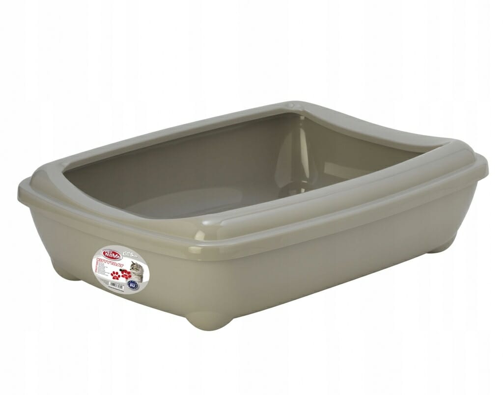 PetNova Kuweta Otwarta z ramką XL 57cm szara