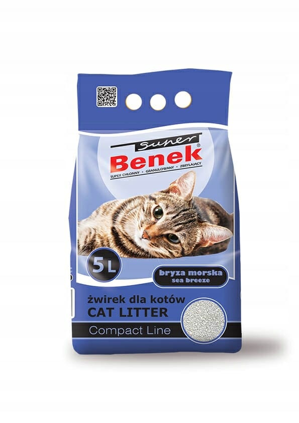 Żwirek Benek Super bentonitowy Morska Bryza 5l