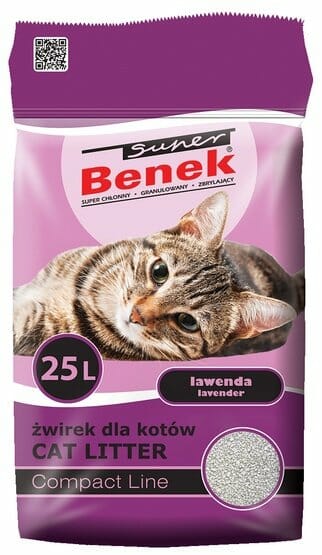 Żwirek Benek Super bentonitowy Lawendowy 25l