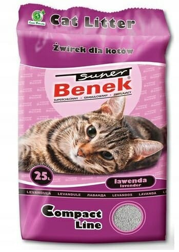 Żwirek Benek Super bentonitowy Lawendowy 25l