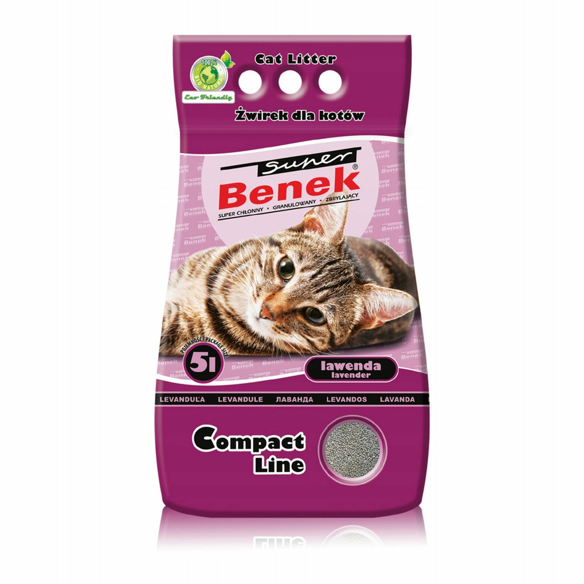Żwirek Benek Super bentonitowy lawendowy 5l