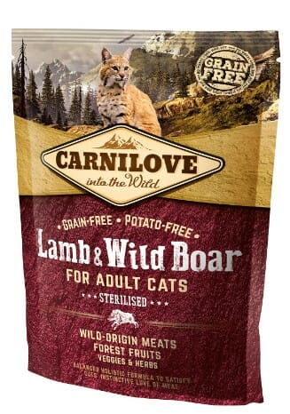 Carnilove Cat Lamb &#038; Wild Boar Sterilised &#8211; jagnię i dzik 400g