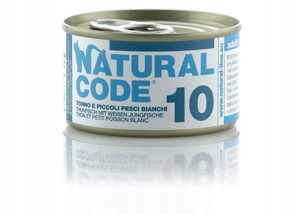 Mokra karma dla kota Natural Code 10 młode ryby 85G