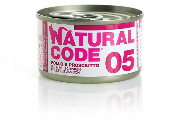 Mokra karma dla kota Natural Code 05 szynka 85G