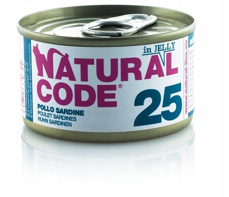 Mokra karma dla kota Natural Code 25 sardynki 85G