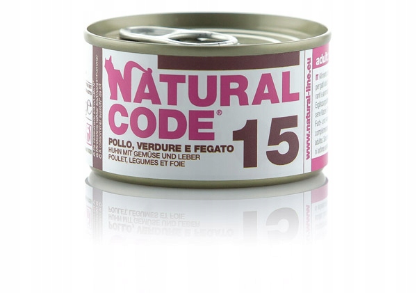 Mokra karma dla kota Natural Code 15 wątróbka 85G