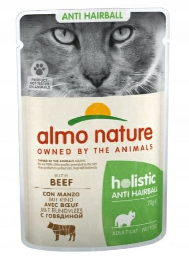 Mokra karma kot Almo Nature Anti-Hairball Woł 55g