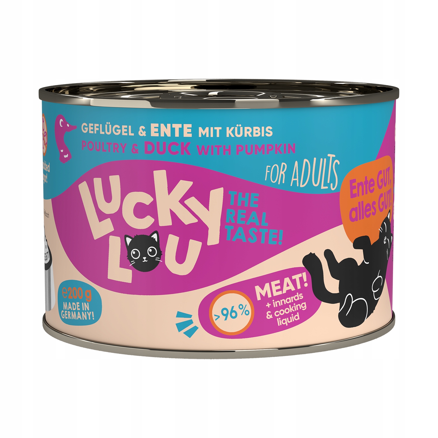 Mokra karma kot Lucky Lou Drób i kaczka 200g