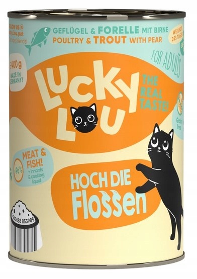 Mokra karma dla kota Lucky Lou Adult pstrąg 400 g