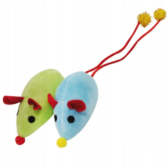 Pet Nova Zestaw 2 myszki pluszowe dla kota 7x3cm