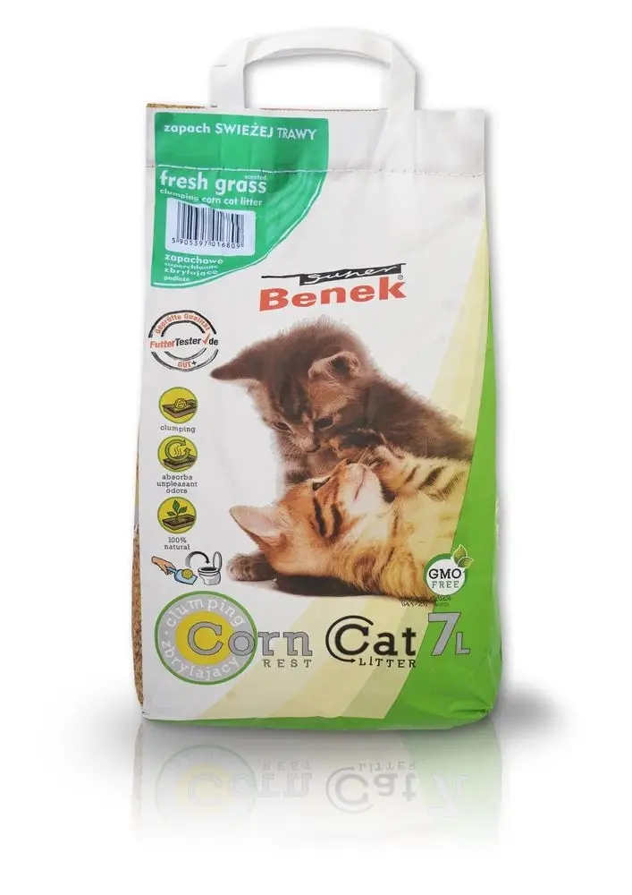 Super Benek Corn Cat Świeża Trawa 7L