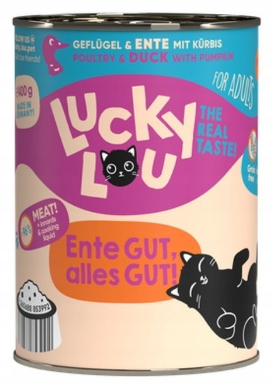 Mokra karma dla kota Lucky Lou Adult kaczka 400 g
