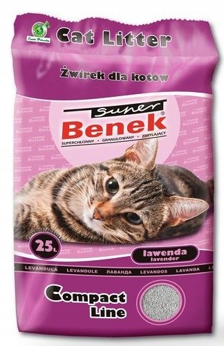 Żwirek bentonitowy Super Benek Compact Lawenda 25L