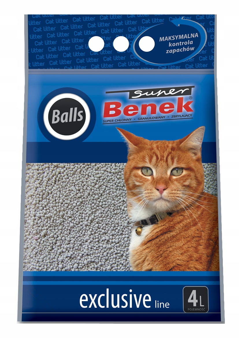 Żwirek bentonitowy Super Benek 4 l Exclusive Balls