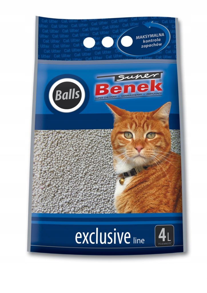 Żwirek bentonitowy Super Benek 4 l Exclusive Balls