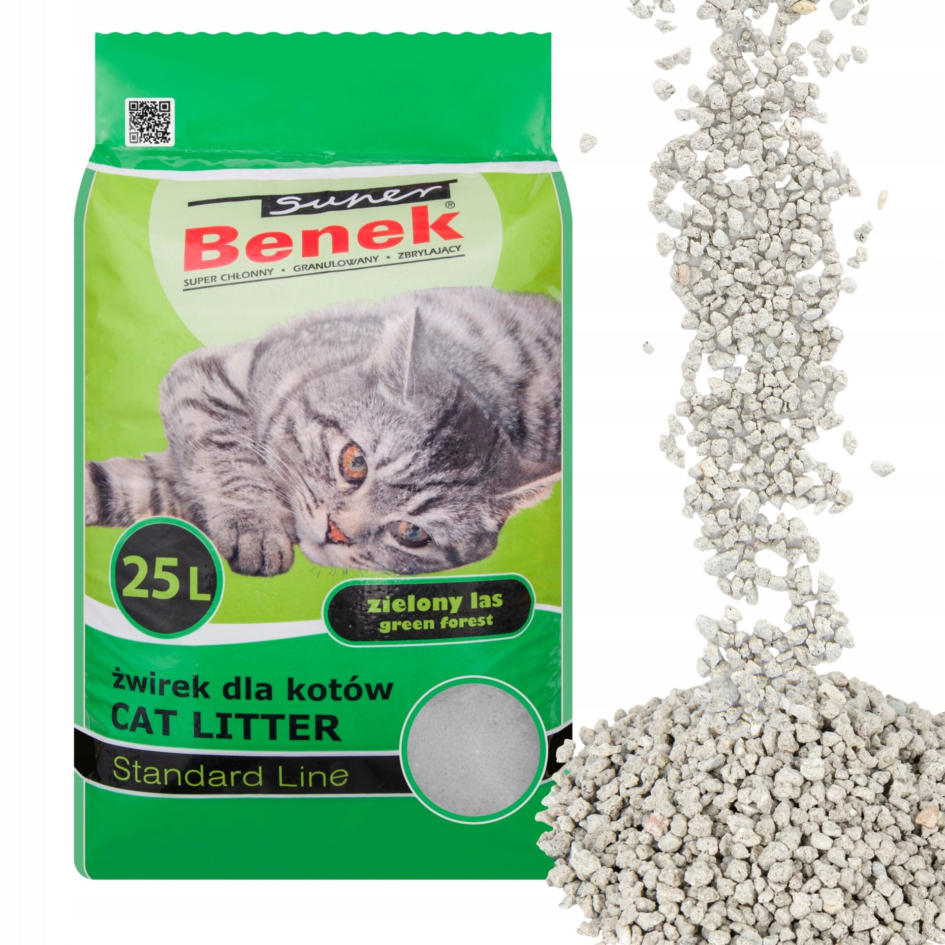 Żwirek bentonitowy Super Benek 25l Zielony Las