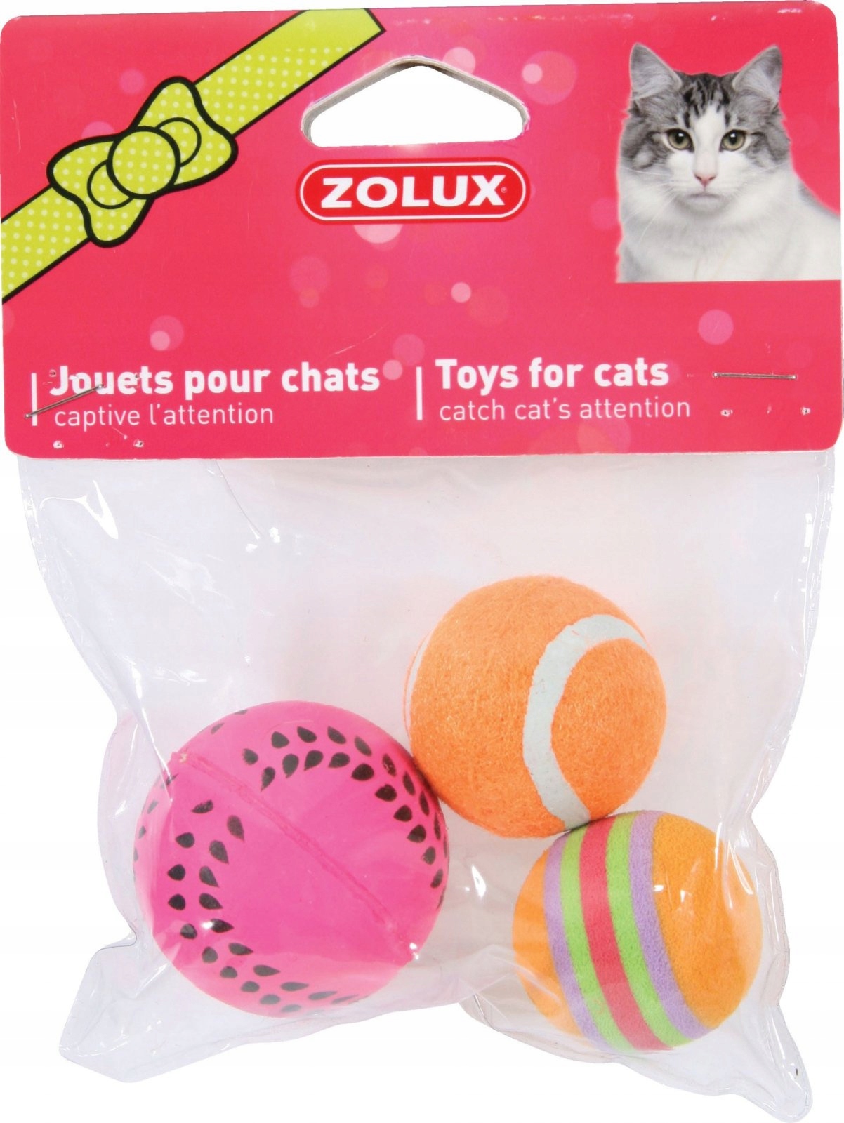 Piłki różne dla kota Zolux 3 sztuki 4cm