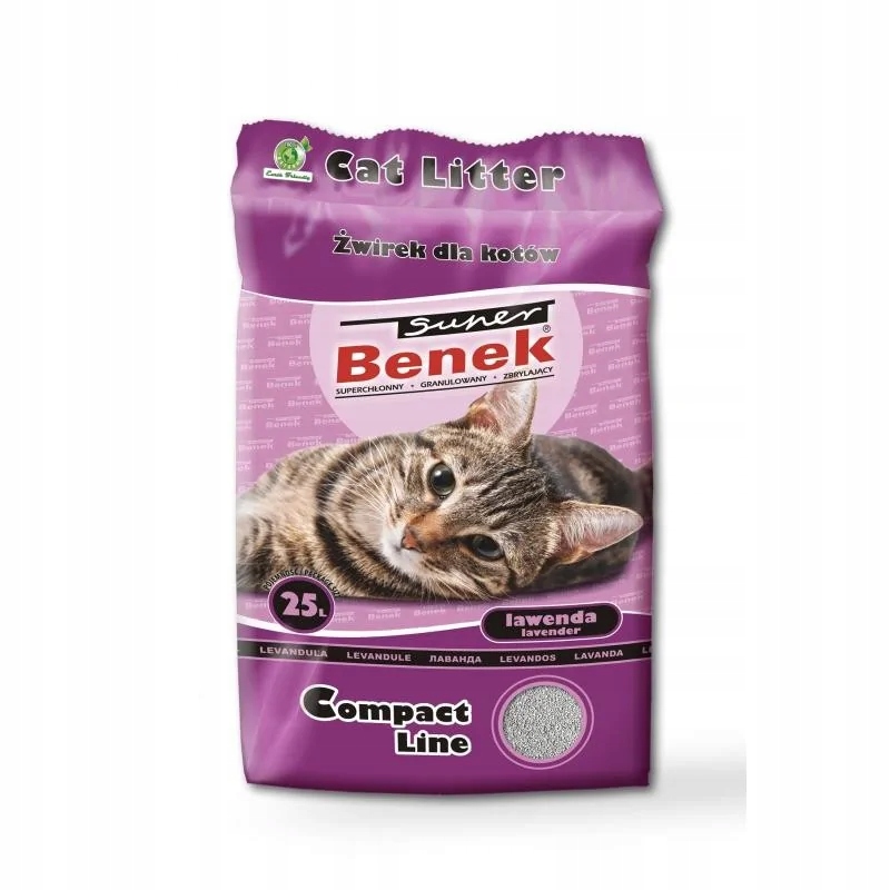Żwirek bentonitowy Super Benek Compact Lawenda 25L