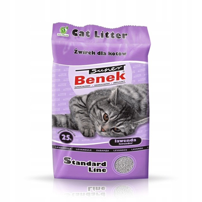 Żwirek bentonitowy Super Benek 25l Lawenda Standard Line