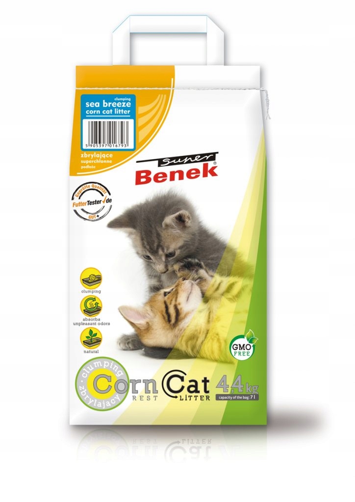 Żwirek kukurydziany Super Benek Corn Cat Morska Bryza 14l