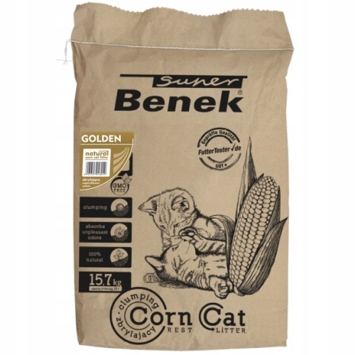 Żwirek kukurydziany Super Benek Corn Cat Golden Naturalny 25l