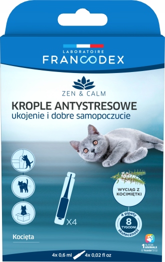 FRANCODEX Krople antystresowe z kocimiętką dla kociąt 4 x 0.6 ml