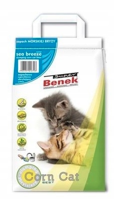 Żwirek kukurydziany Super Benek Corn Cat Morska Bryza 14l
