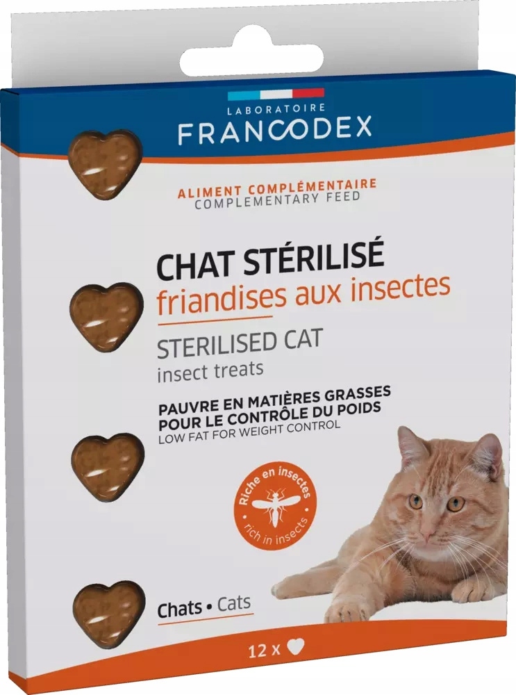 FRANCODEX Przysmaki z owadami dla kota po sterylizacji 12 szt.