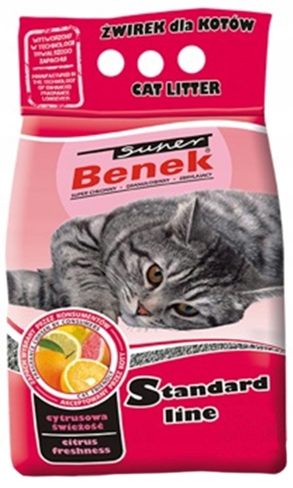 Żwirek bentonitowy Super Benek 5 l Standard Line Cytrusowy