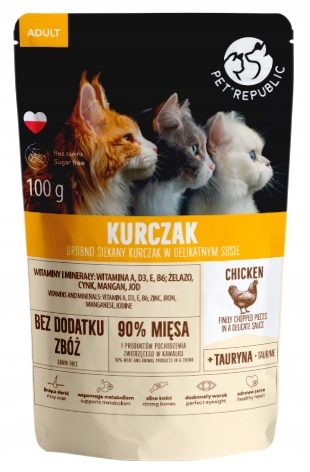 Mokra karma dla kota Pet Republic kurczak 100g