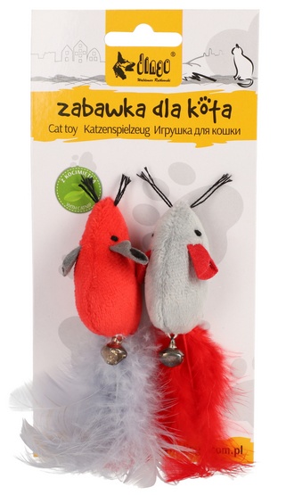 Dingo Zabawka dla kota &#8211; Love Myszki z piórkami 2szt